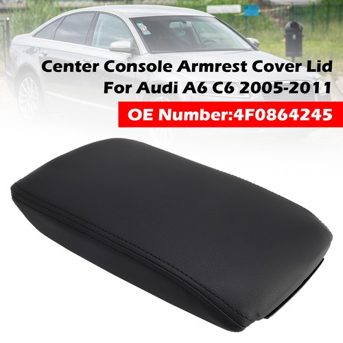 Black leather center console - black,