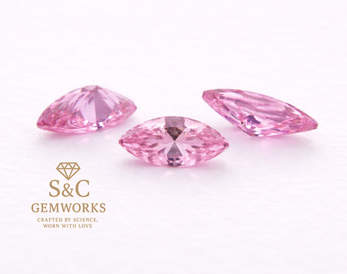 Pink marquise cut cubic - pink,
