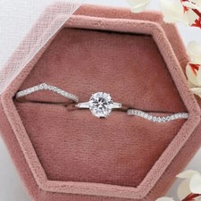 14K White Gold Finish Round