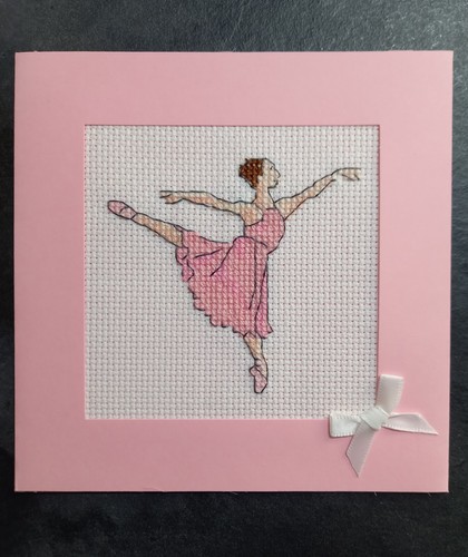 Completed cross stitch card - cross,