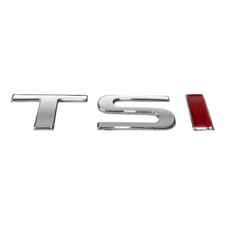 Lettering logo TSI chrome red Seat Leon Ibiza Altea VW emblem badge