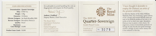 Gold proof quarter - gold, sovereign