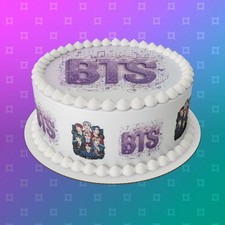 BTS pre-cut Edible Icing Cake