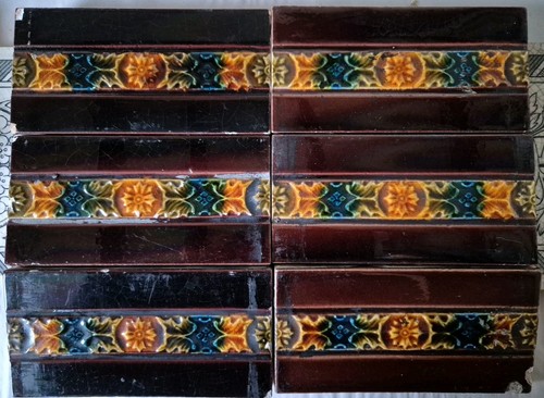 Antique tiles set fireplace