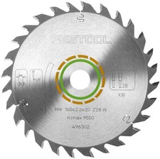 Festool 160mm 28T Wood Plunge Saw Blade 160x2.2x20mm (No Box) 496302
