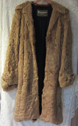 Vintage curly lamb swing coat