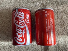 2x Small Cans Coca-Cola 150ml. Vintage 1989 And 1990 One Contains Ring Pull Rare