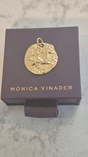 *NEW* Monica Vinader gold plated  Goddess Coin Pendant Charm