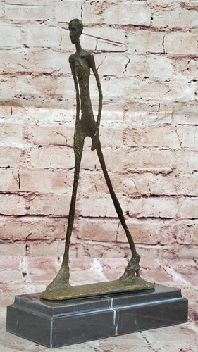 Walking man bronze sculpture - walking,