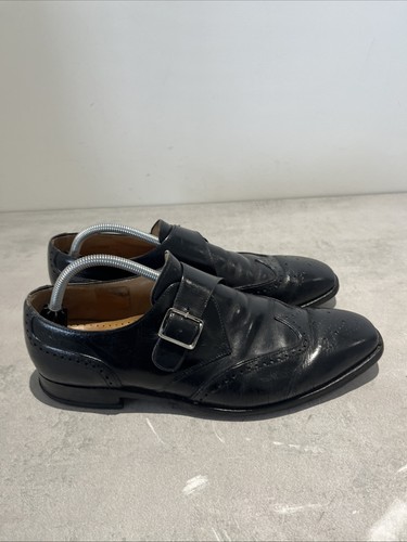 Loake black leather oxford - black,