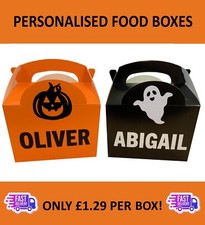 Halloween Party Food Gift Boxes - Trick or Treat Pumpkin or Ghost - Personalised