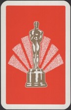 Playing Cards Single Card Old * ACADEMY AWARDS OSCAR Statue * Art Deco Design 