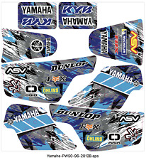 YAMAHA PW50 GRAPHICS 1996 - 2012 B MX YAMAHA  PW 50 STICKERS