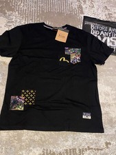 Evisu Mens Black Tshirt - Gold