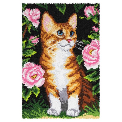 Latch hook rug kit cat - hook, with