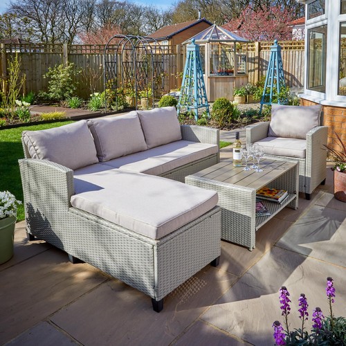 Grey rattan piece garden - piece,