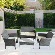 Rattan garden furniture set - garden,