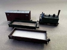 OO9 Lot – Jouef Decauville P10 0-4-0 + 3× Egger-Bahn Wagons – Magnetic Couplers