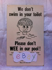 Vtg Don't Swim In Toilet Wee