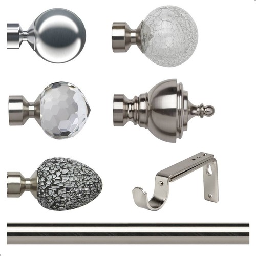 Eyelet curtain pole set metal - curtain, set,
