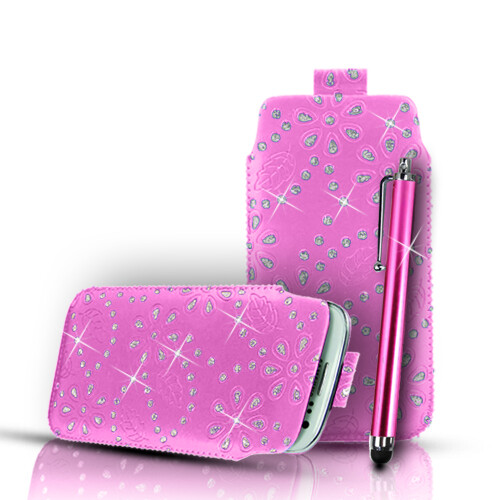 Bling leather slide phone - bling,