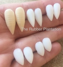 White Vampire Dracula Fangs Caps Teeth Fancy Dress With Putty Adhesive Halloween