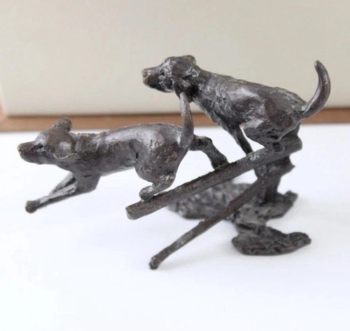 Two labradors running - labradors,