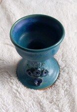 Myrna Smith Forge House Pottery Whitby. Studio Blue  Floral Posy Vase 9cm High