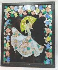 Vintage Art Deco Reverse Glass