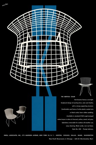 Bertoia chair design poster - design,