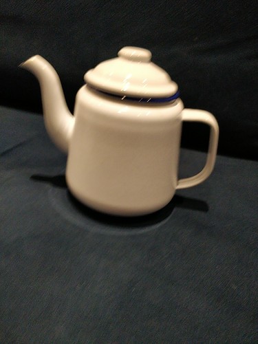 Falcon white enamel tea pot - enamel,
