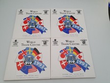 x4 Commemorative Pilkington Tiles 'World Trade Centre' 1993 VGC Felt Backed