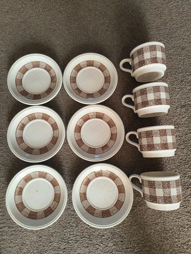 Brown cream check pattern - brown,