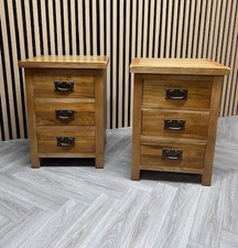 Oak bedside tables pair - oak, –