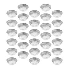  30 Pcs Mini Tartlet Tins Egg Plate Flower Shape Pudding Cup Molds
