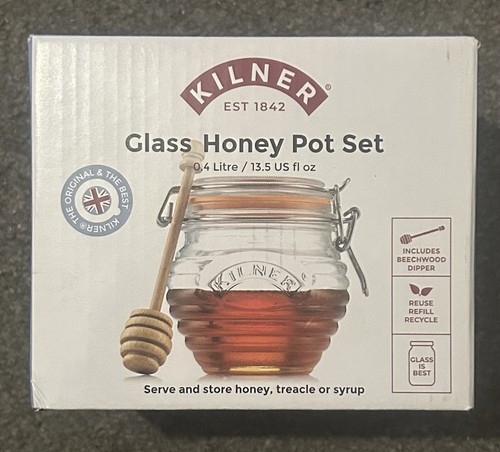 Kilner glass honey pot with - glass,