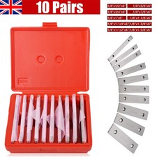 10 Pairs Thin Parallel Set 1/8'' Precision Machinist Milling Lathe Tool Kit UK