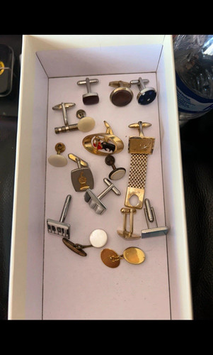 Men metal cufflinks - metal, mixed