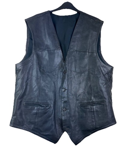 Real lamb leather waistcoat - leather,
