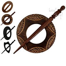 Shawl Pin Scarf Ring Brooch Wooden Decorative - For Knitwear & Knitted Scarves