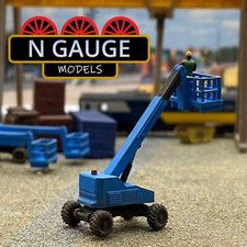 PAINTED- N Scale Gauge 1:148 Cherry Picker (Container JLG Boom Lift Dockyard  )