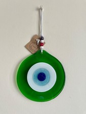Green Evil Eye, Fused Glass