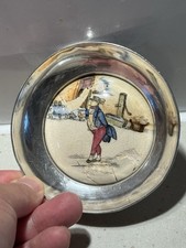 Mappin And Webb Solid Silver Plate & Porcelain Plate- Royal Doulton.Mr Pickwick