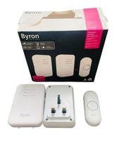 Byron Twin Pack Wireless Doorbell Set, Portable Battery-Chime & Plug-In White