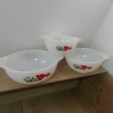 3 JAJ Pyrex June Rose