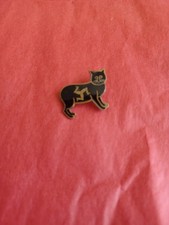Manx Cat Vintage Enamel Badge/Brooch Isle of Man, 20mm
