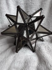 Stunning Metal & Mirror Glass Mexican Tree Topper Christmas Decoration