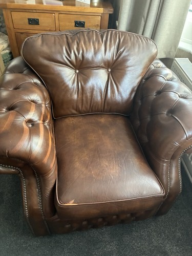 Chesterfield leather armchair - chesterfield,