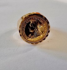 Mens Gold Tone Sovereign Ring Size Y Jewellery