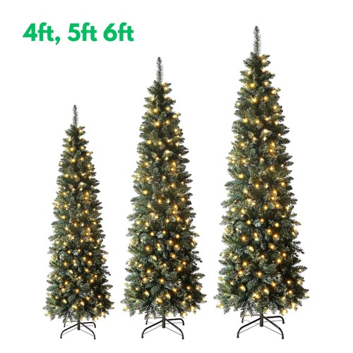 Pre lit pencil christmas trees - pre-lit,